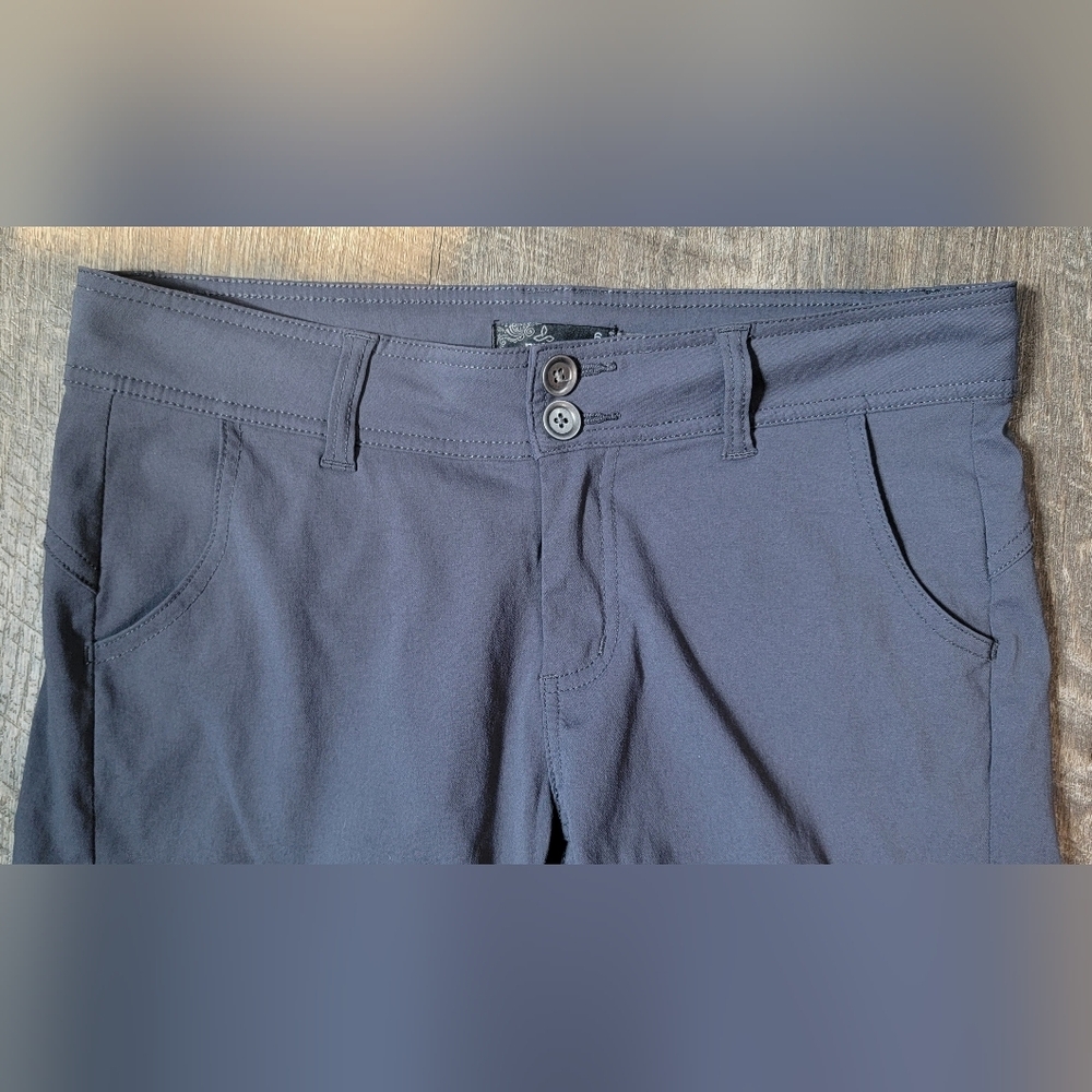 Prana Hallie Pants Women's 6 Short Slate Grey Low Rise Bootcut Outdoors Strechy - Picture 4 of 13